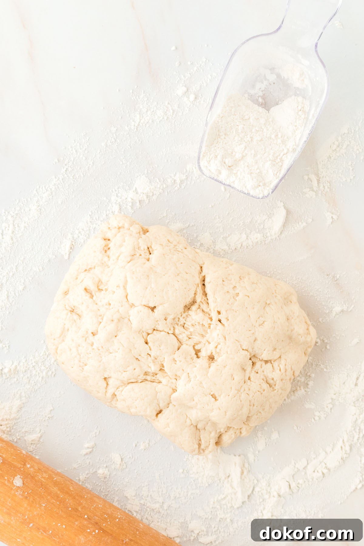 Sopapillas dough ready to roll out to make squares.