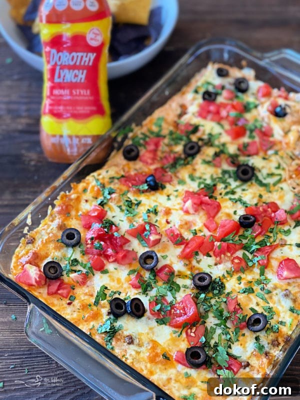 Dorothy’s Hot Taco Dip closeup