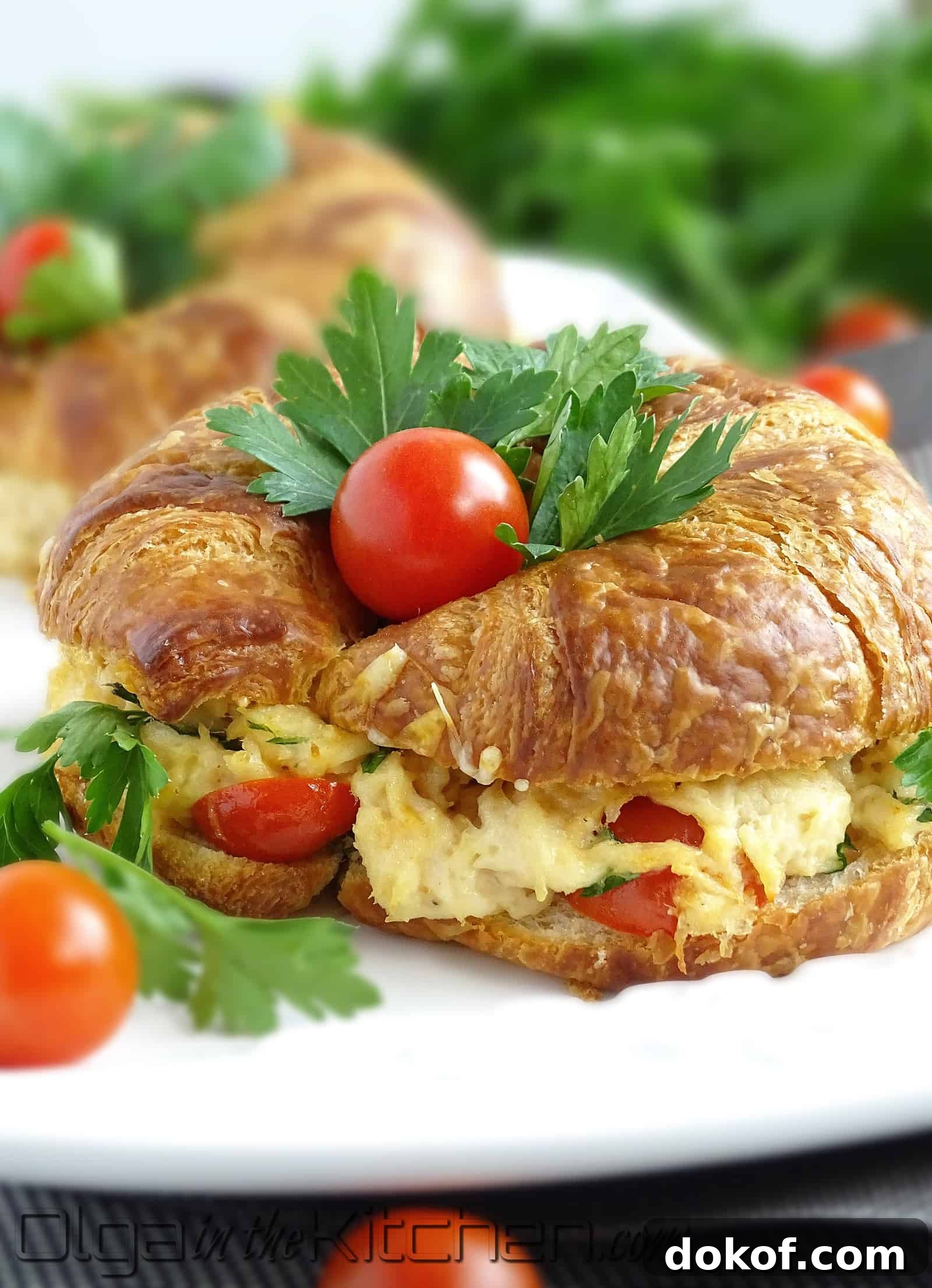Crispy Chicken Salad Croissant Sandwich Recipe 2 Croissant Chicken Salad Sandwich: full of flavor, so cheesy, so scrumptious, quick and easy.