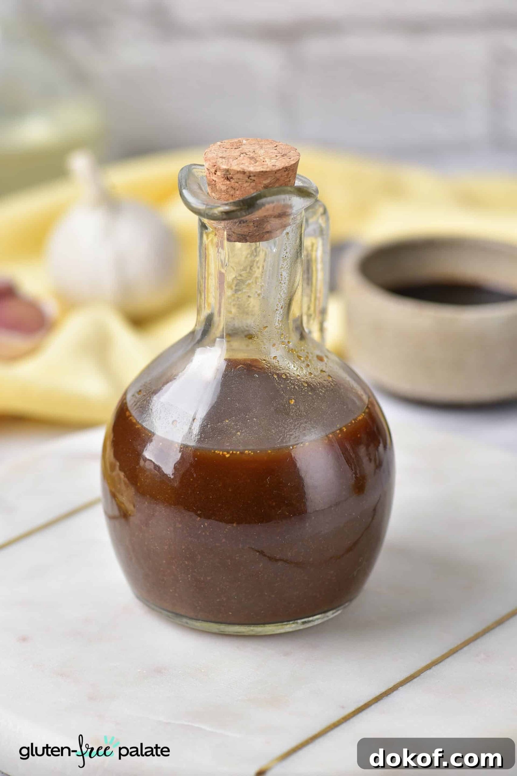 gluten-free Worcestershire Sauce in a glass jar.