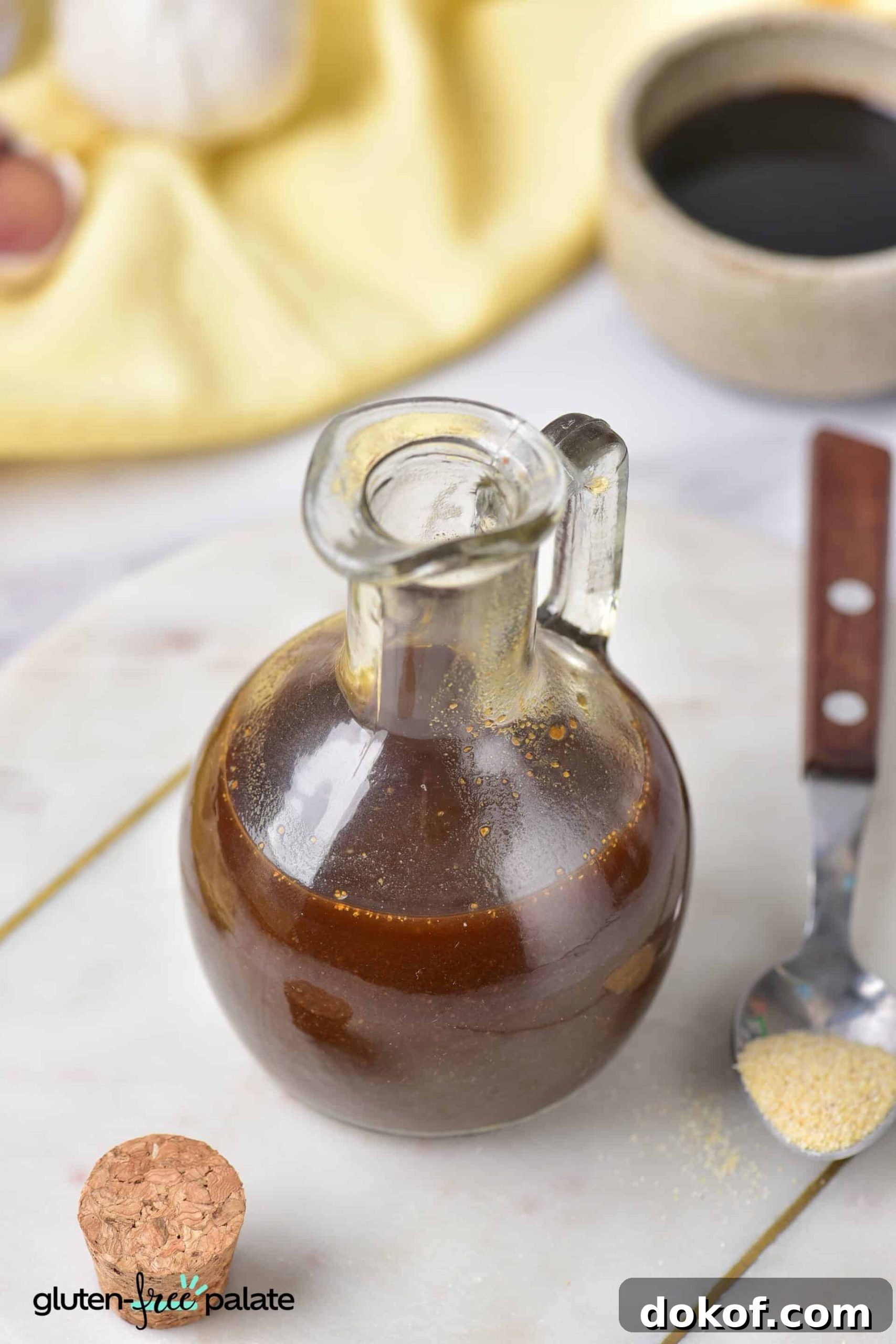 gluten-free Worcestershire Sauce in a glass jar.