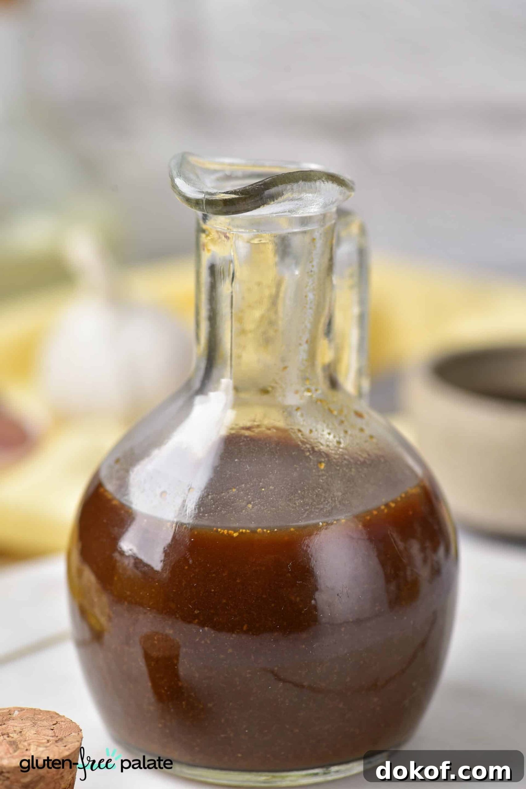 gluten-free Worcestershire Sauce in a glass jar.