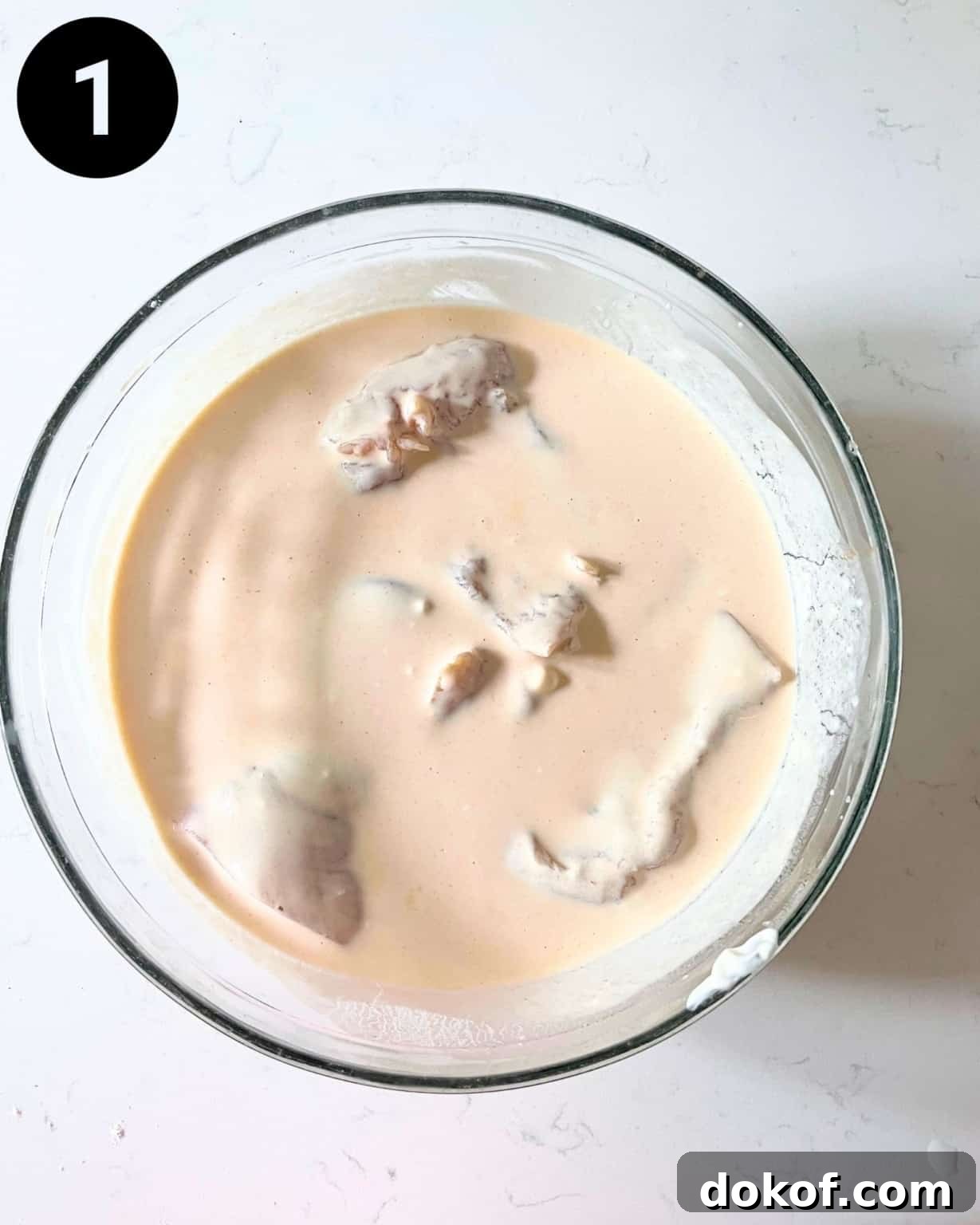 chicken breasts in a buttermilk brine.