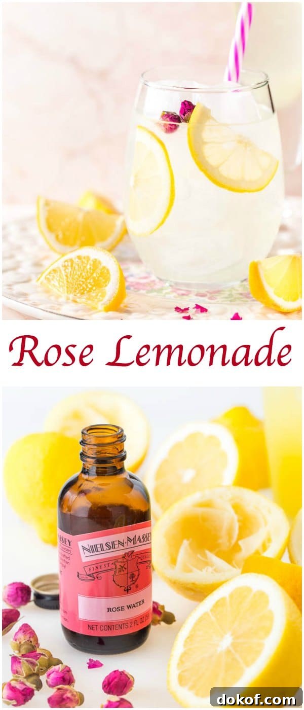 Refreshingly floral, this rose lemonade is so easy to make and perfect pitcher drink for all your outdoor activities this summer.