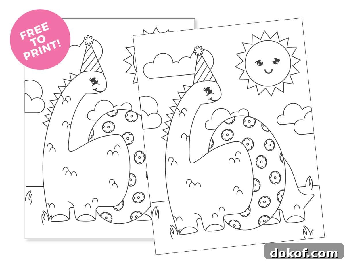 Free to print Printable Dinosaur Coloring Page