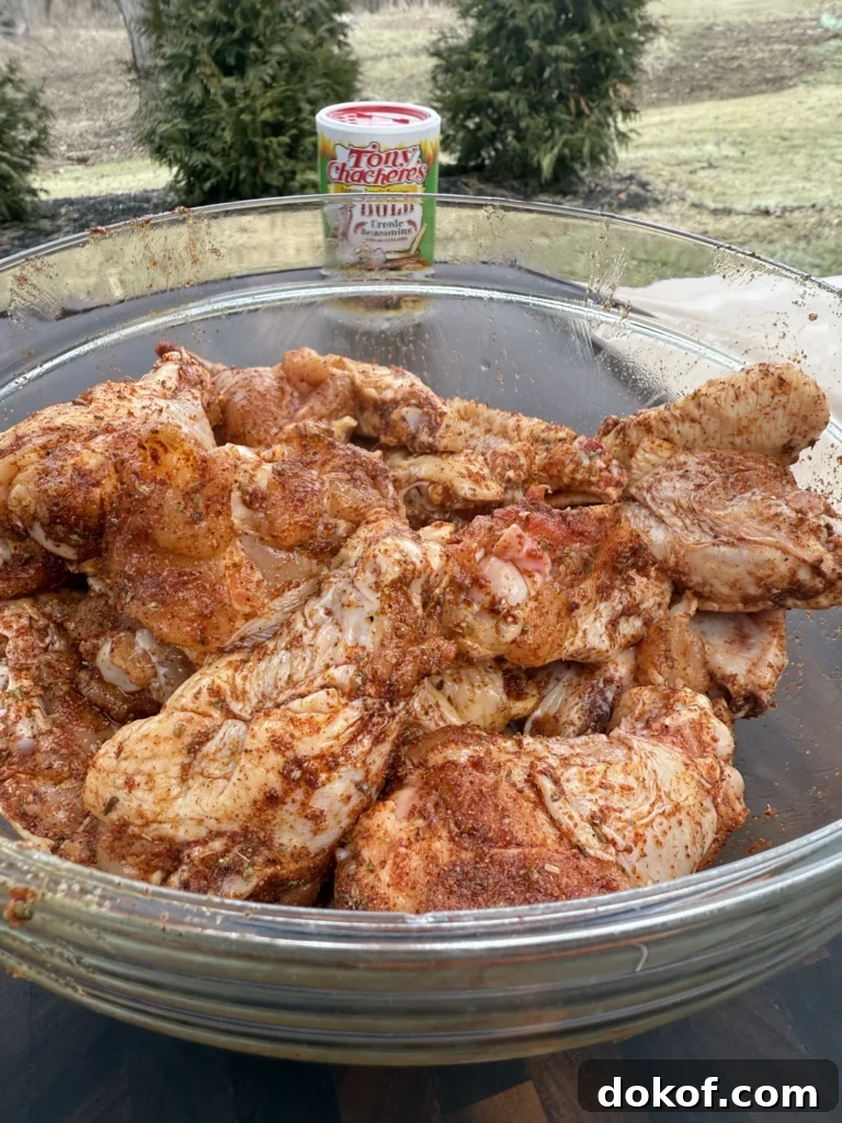 perfectly coated chicken wings in a bowl