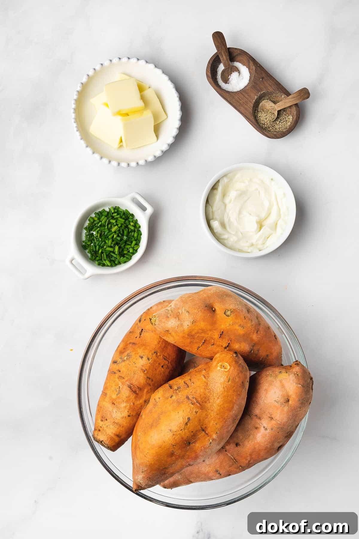 Tender Slow Cooker Sweet Potatoes for Simple Weeknight Meals 4 Ingredients needed to make slow cooker sweet potatoes.