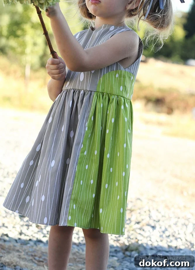 Color Block Dress with Modern Yardage Fabric