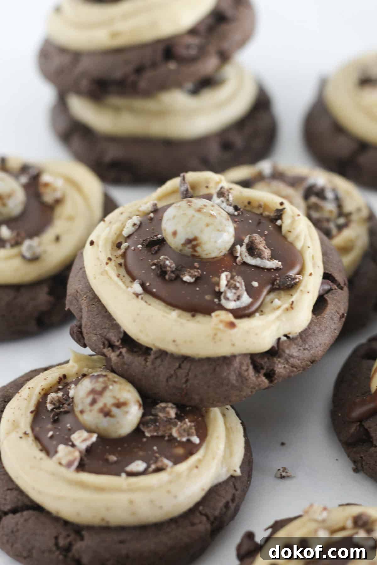 Chocolate Cake Mix Cookies: 12 Irresistible Recipes You’ll Love 13 Chocolate espresso cookies on a tray for serving.