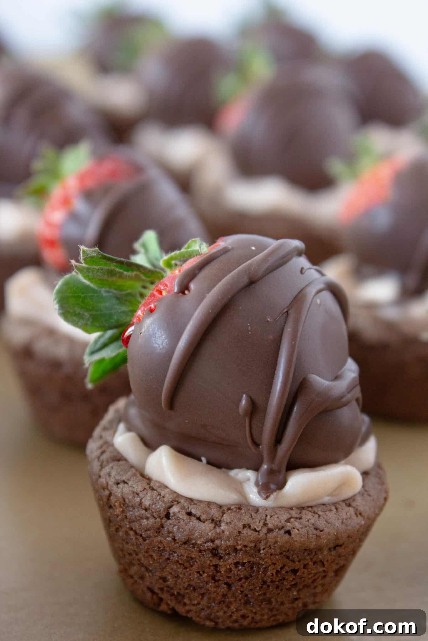 Chocolate Cake Mix Cookies: 12 Irresistible Recipes You’ll Love 14 Chocolate covered strawberry cookie cups with fresh strawberries.