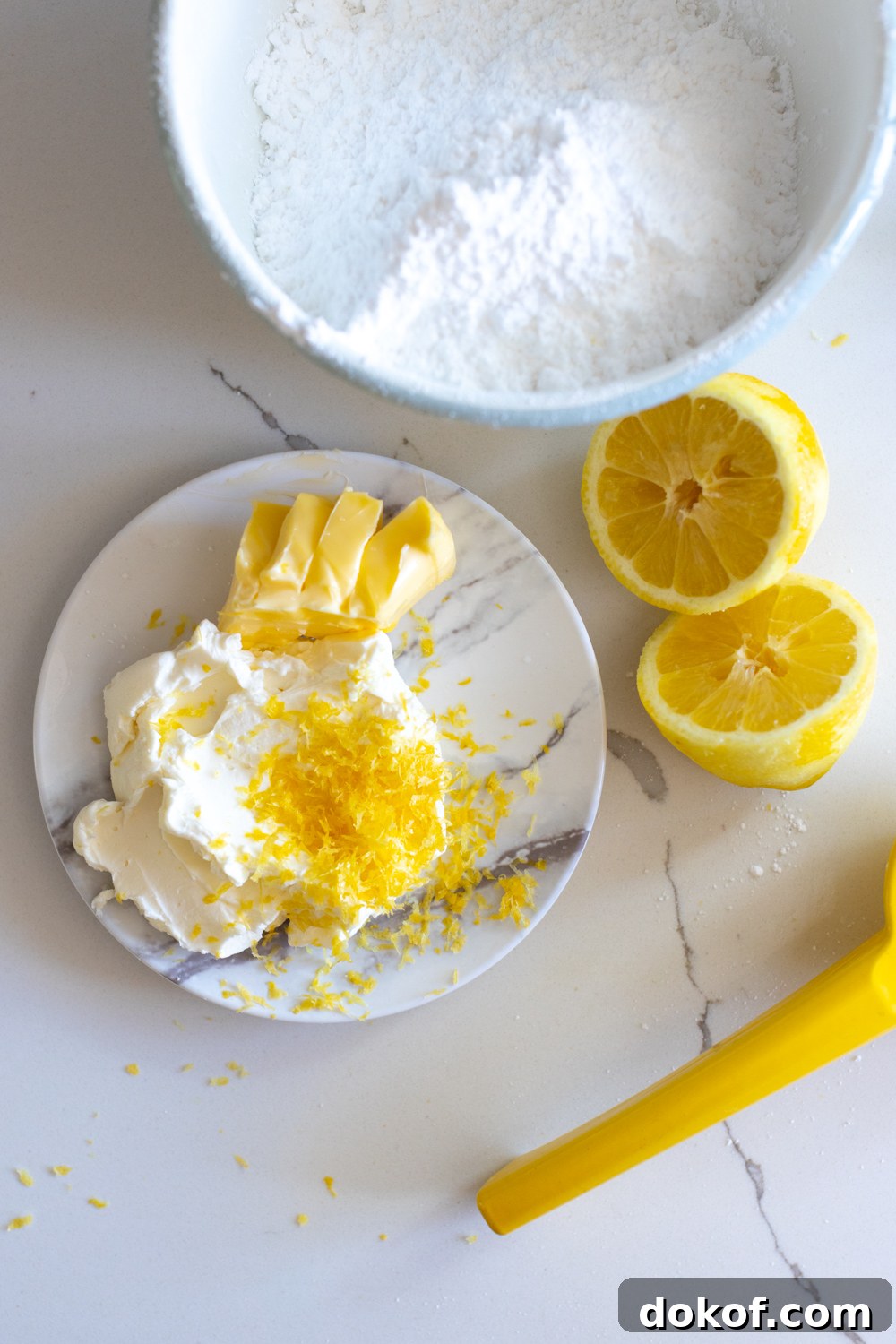 Lemon Cream Cheese Frosting ingredients
