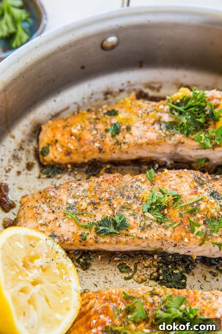 Pan-fried salmon on a plate