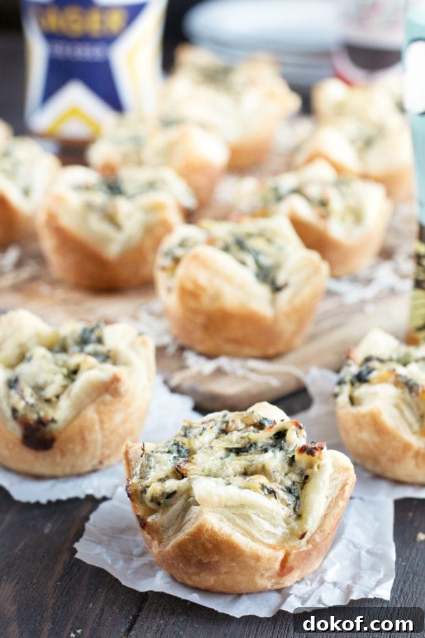 Chicken, Spinach & Artichoke Dip Puff Pastries 2 Chicken Spinach Artichoke Dip Puffs