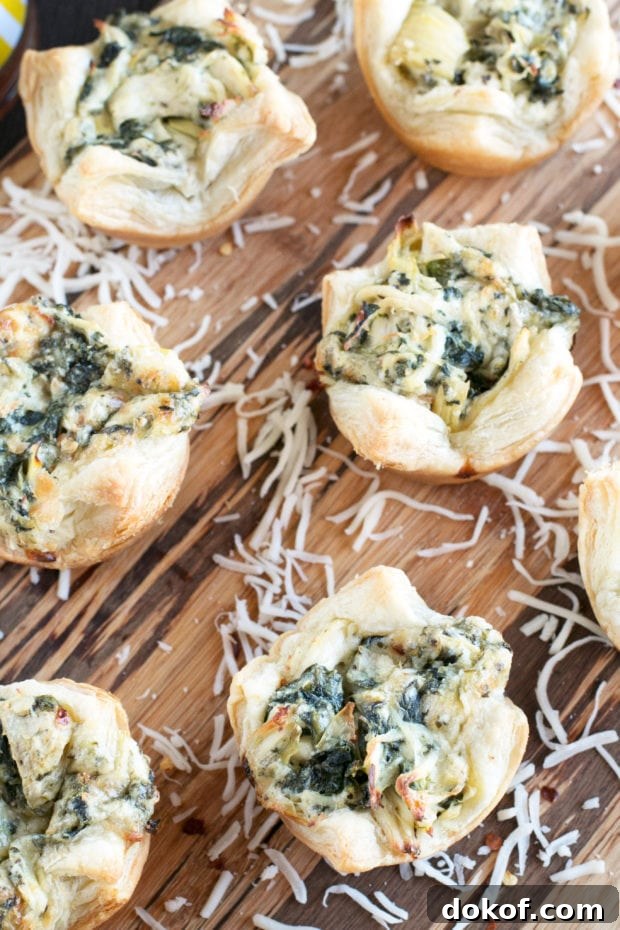 Chicken, Spinach & Artichoke Dip Puff Pastries 3 Chicken Spinach Artichoke Dip Puffs
