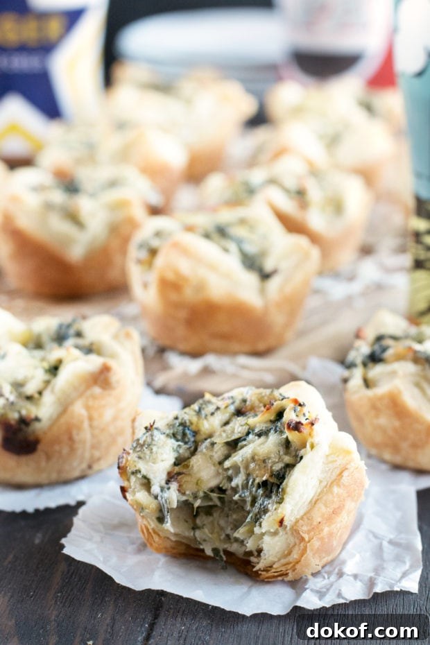 Chicken, Spinach & Artichoke Dip Puff Pastries 5 Chicken Spinach Artichoke Dip Puffs