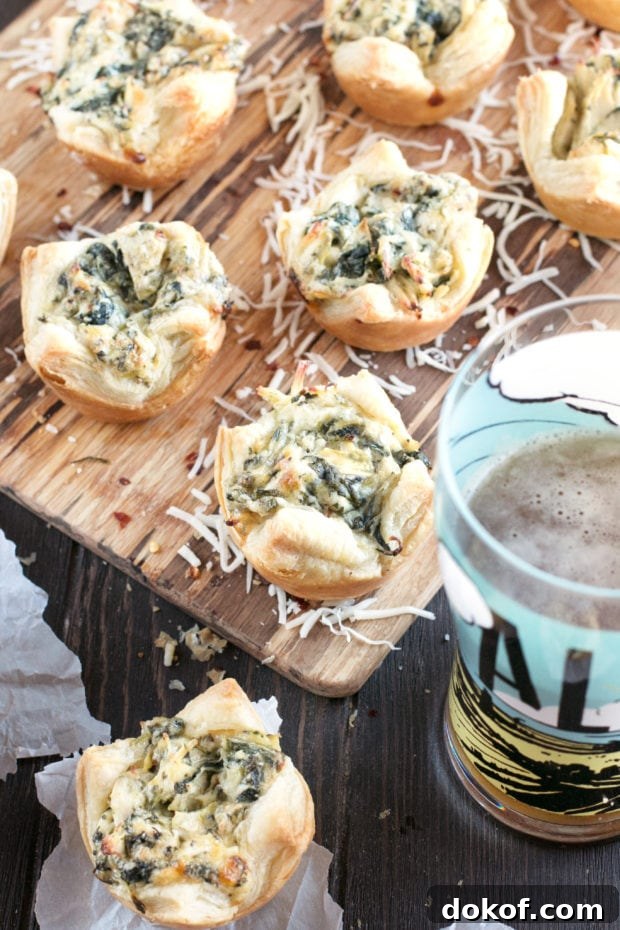 Chicken, Spinach & Artichoke Dip Puff Pastries 6 Chicken Spinach Artichoke Dip Puffs