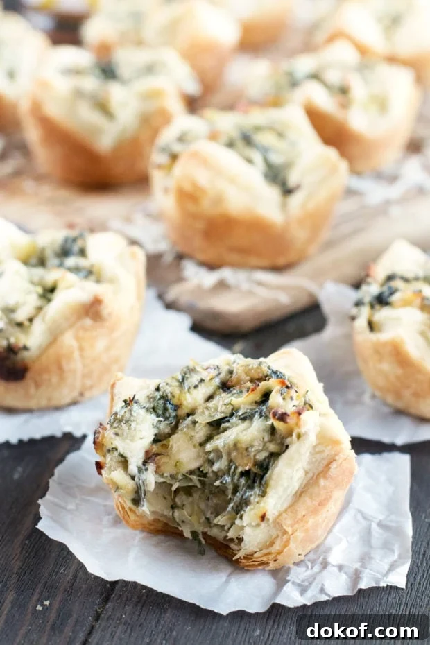 Chicken, Spinach & Artichoke Dip Puff Pastries 7 Chicken Spinach Artichoke Dip Puffs