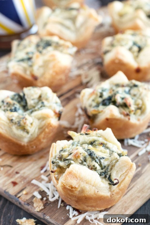Chicken, Spinach & Artichoke Dip Puff Pastries 8 Chicken Spinach Artichoke Dip Puffs
