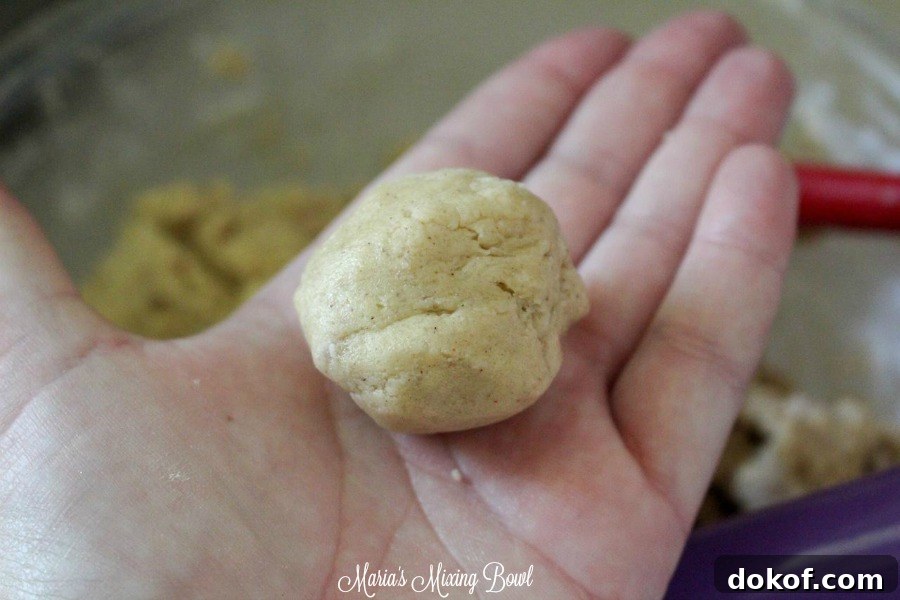 Maple Snickerdoodle Cookies Recipe — Soft Cinnamon Maple Cookies 8 Rolling cookie dough