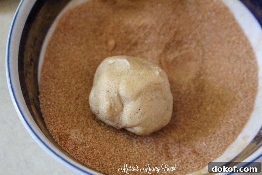 Maple Snickerdoodle Cookies Recipe — Soft Cinnamon Maple Cookies 9 Cookie dough rolled in cinnamon sugar