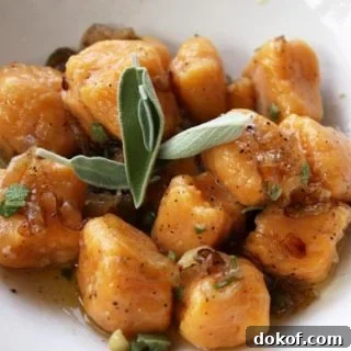 Sweet Potato Gnocchi In Brown Butter Sage Sauce