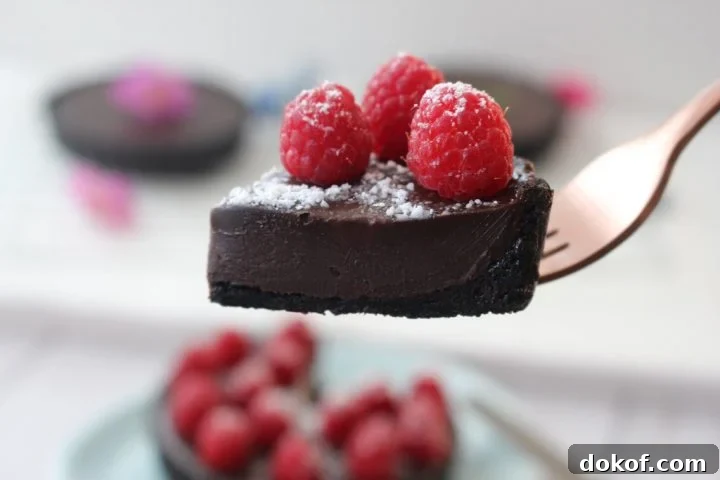A close up of chocolate tart