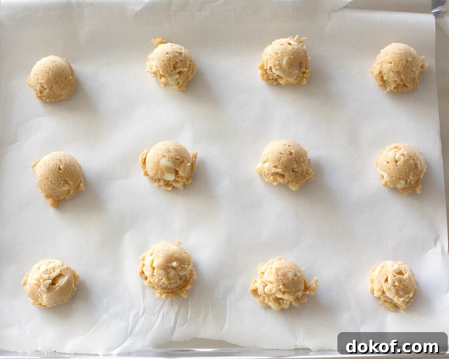 white chocolate macadamia nut dough