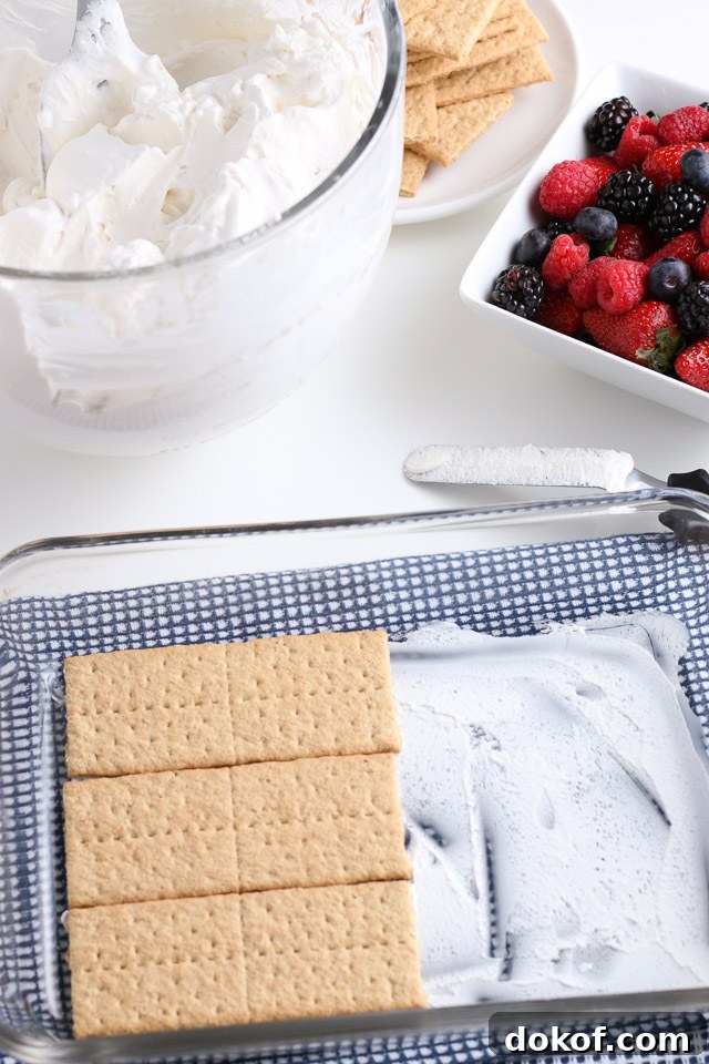 No-Bake Mixed Berry Graham Cracker Icebox Cake 5 mixed berry graham cracker icebox cake process