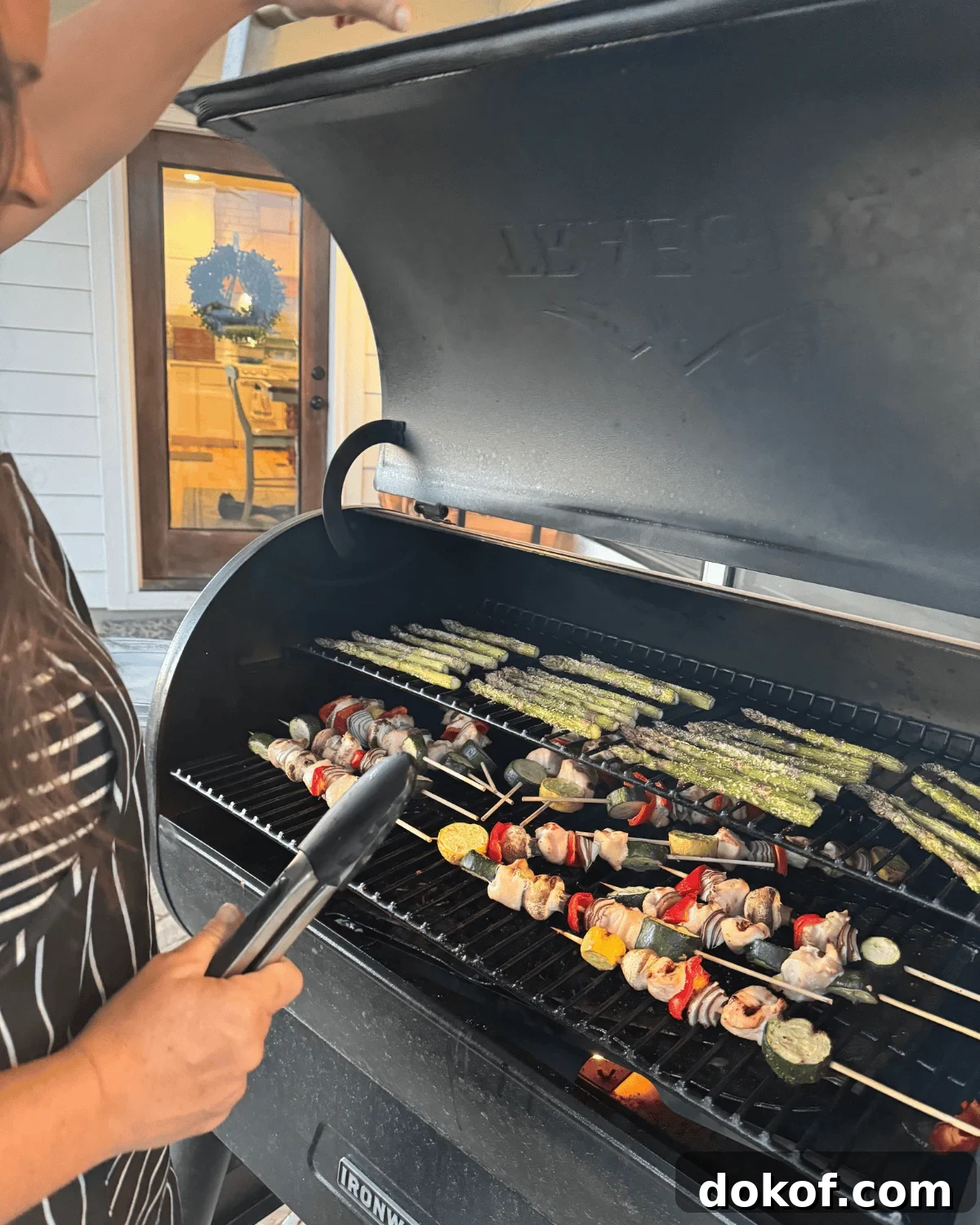 Juliea grilling chicken kabobs 