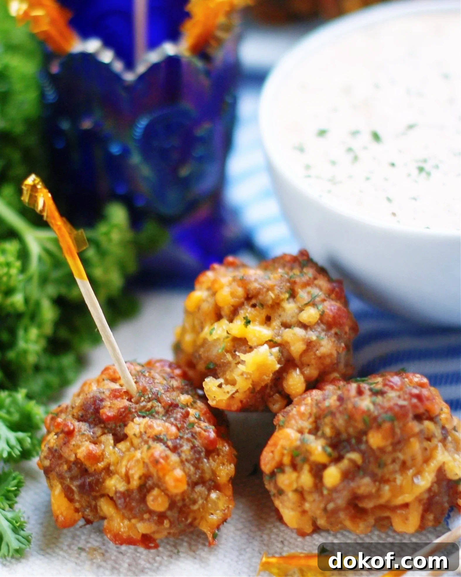 Creole sausage balls are cheesy, savory appetizers for every party