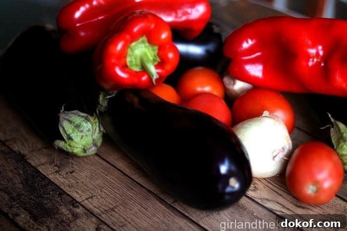 Grilled eggplant salad - Girl and the Kitchen