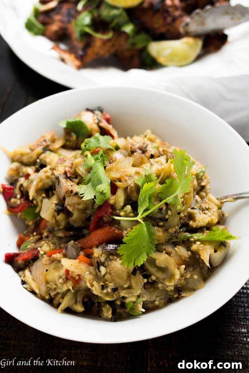 Grilled eggplant salad - Girl and the Kitchen