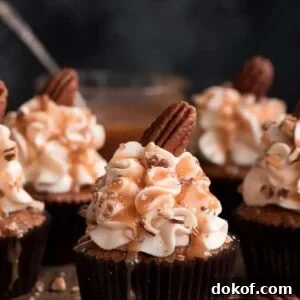 Caramel Pecan Carrot Cupcakes by Garnish and Glaze.
