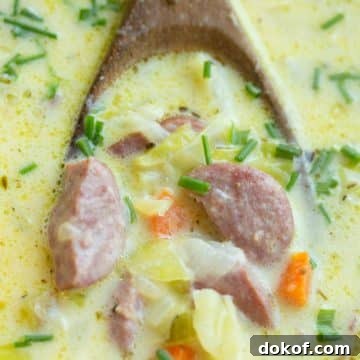 Creamy Kielbasa Cabbage Soup