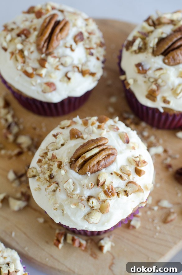 cupcakes with pecan topping