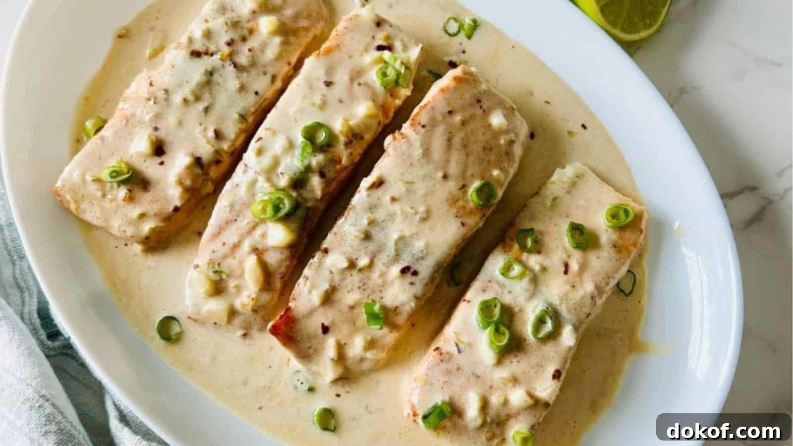 21 Quick Seafood Dinners for Busy Weeknights 6 Creamy Salmon In Coconut Lime Garlic Sauce