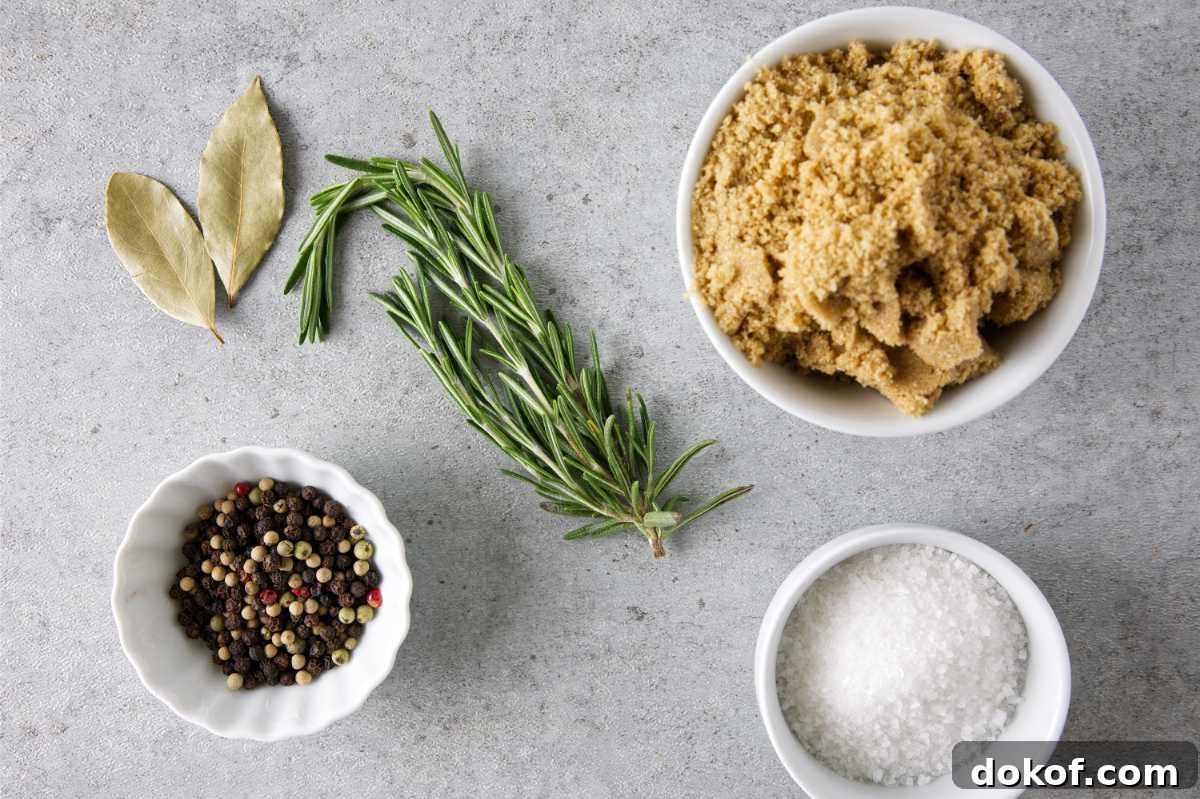 ingredients for pork loin brine