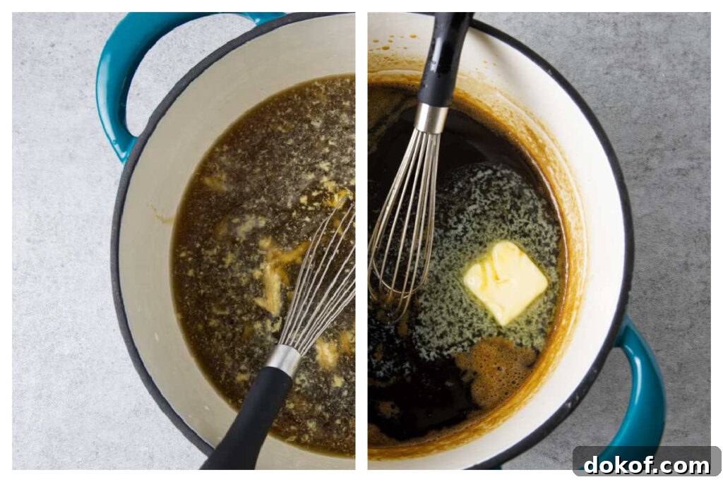 combining ingredients for pork loin glaze