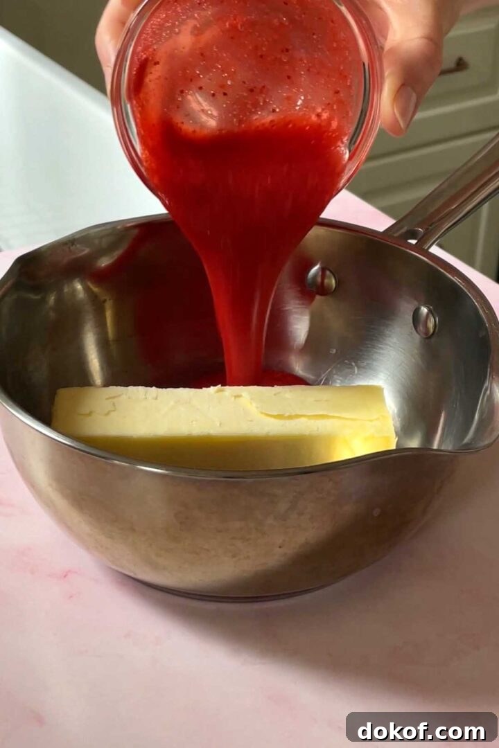 Fresh Strawberry Sheet Cake Recipe — Moist, Fruity Dessert 14 Make the strawberry icing.