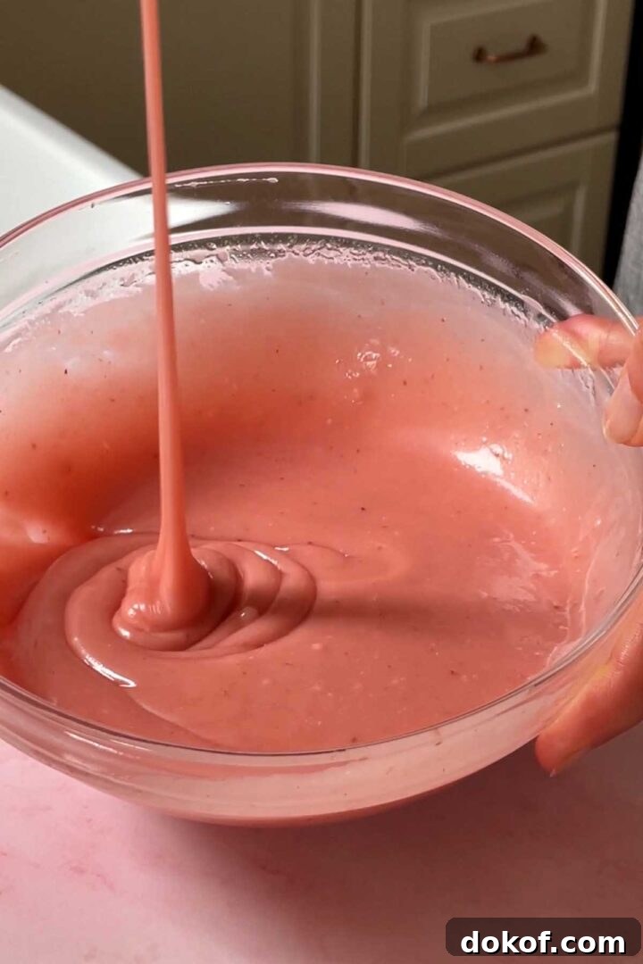 Fresh Strawberry Sheet Cake Recipe — Moist, Fruity Dessert 17 Whisk until smooth.
