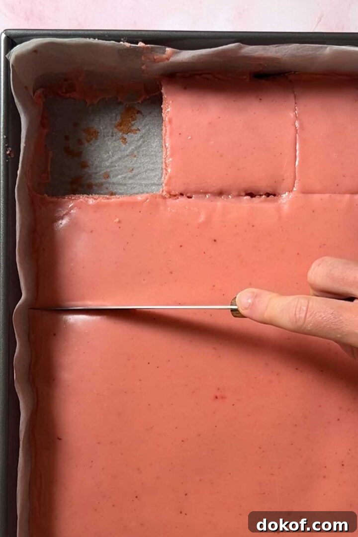 Fresh Strawberry Sheet Cake Recipe — Moist, Fruity Dessert 19 Spread it out and let it set for 30 minutes.