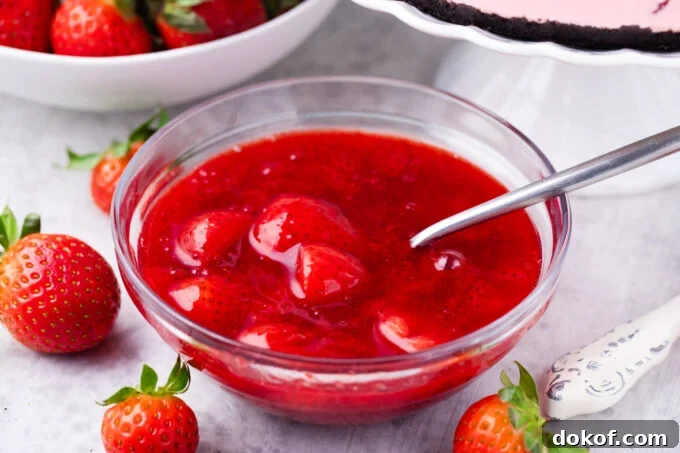 Homemade strawberry topping.