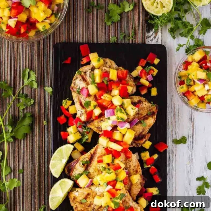 Lemon Garlic Grilled Chicken Pineapple Salsa Image