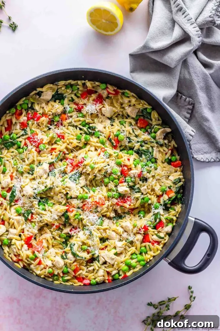 one pot lemon orzo with chicken and parmesan