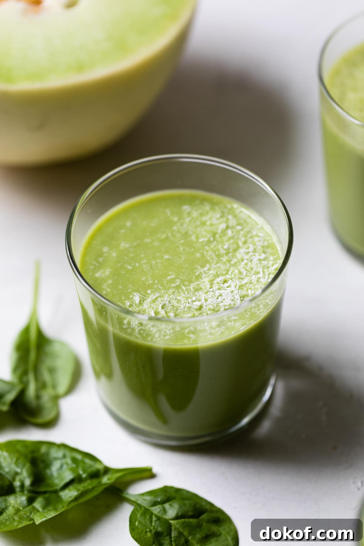 green smoothie in a glass