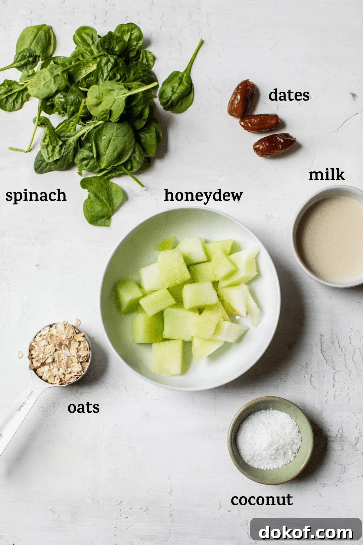smoothie ingredients with text overlay