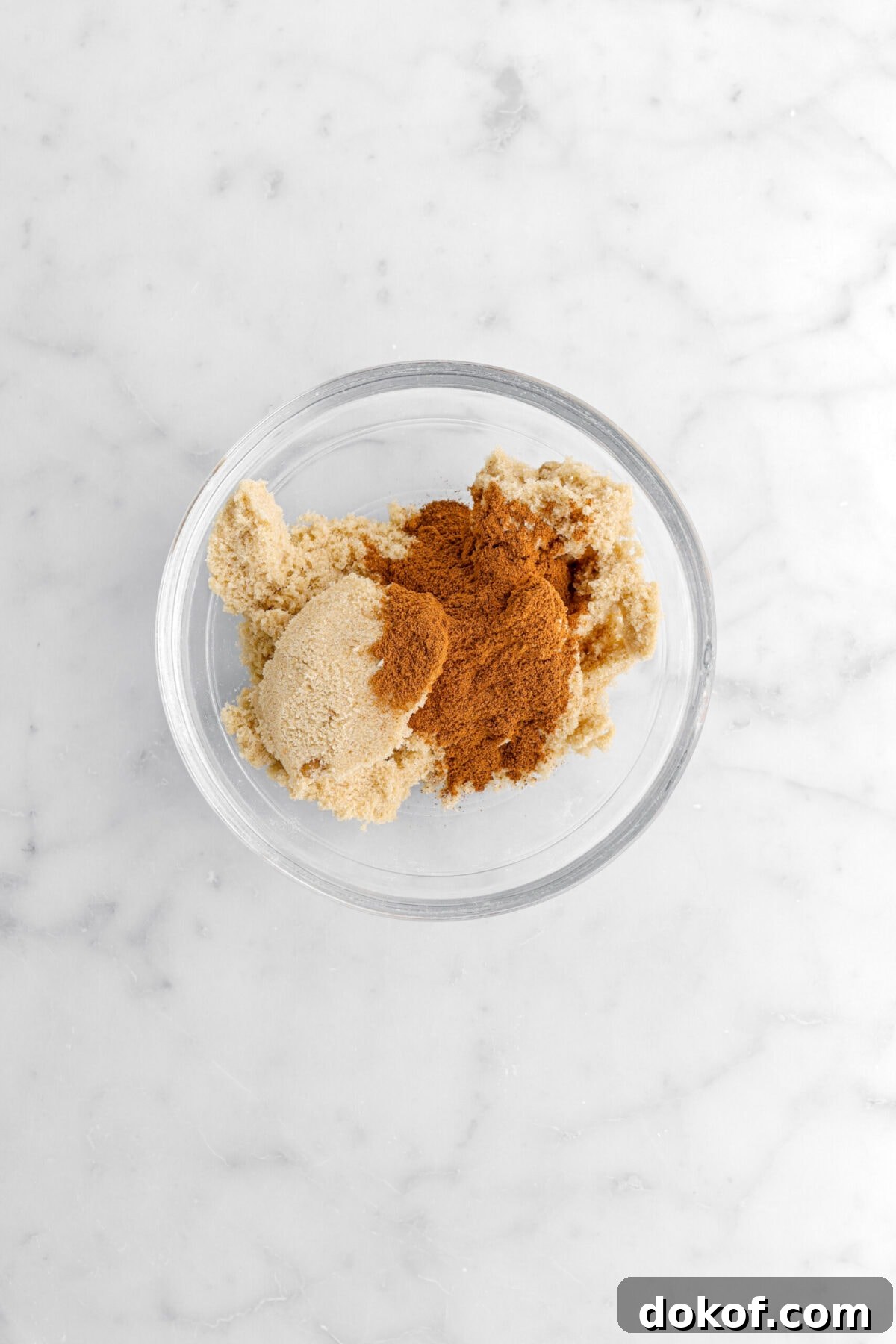 brown sugar and cinnamon in glass bowl.