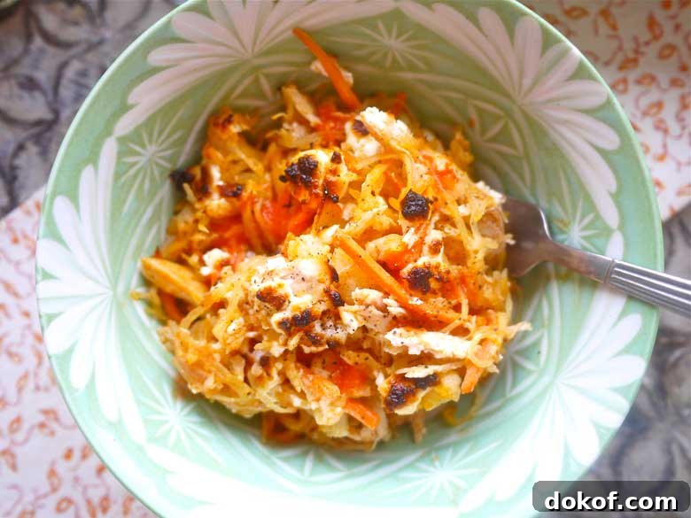 Creamy Buffalo Chicken Spaghetti Squash Casserole (paleo, GF) | Perchance to Cook, www.perchancetocook.com
