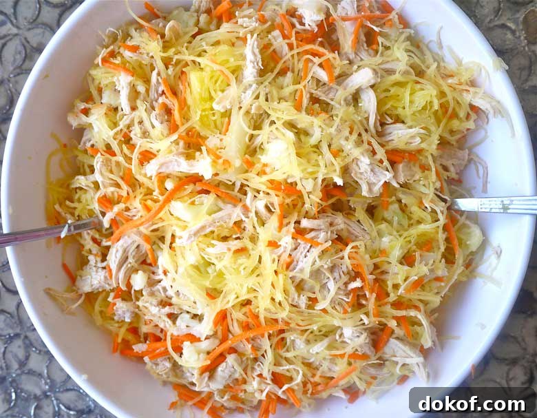Creamy Buffalo Chicken Spaghetti Squash Casserole (paleo, GF) | Perchance to Cook, www.perchancetocook.com