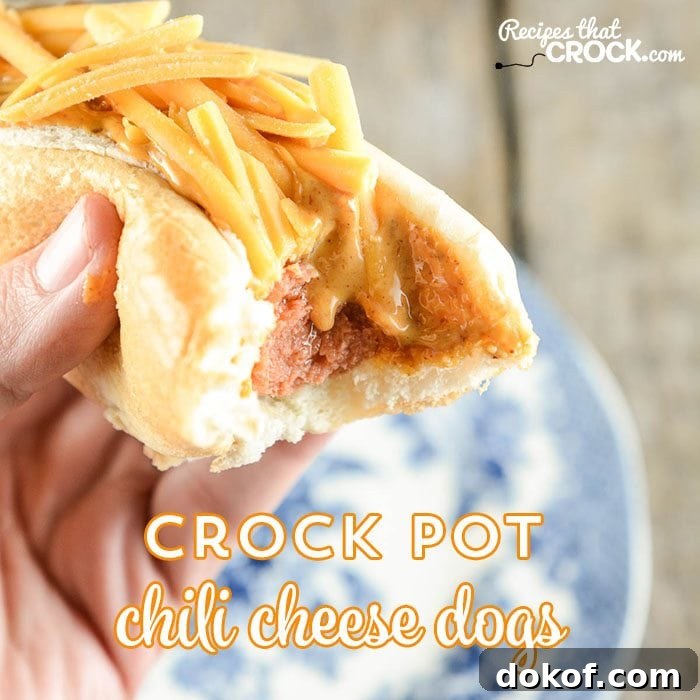 Crock Pot Chili Cheese Dogs are the perfect way to feed a crowd!